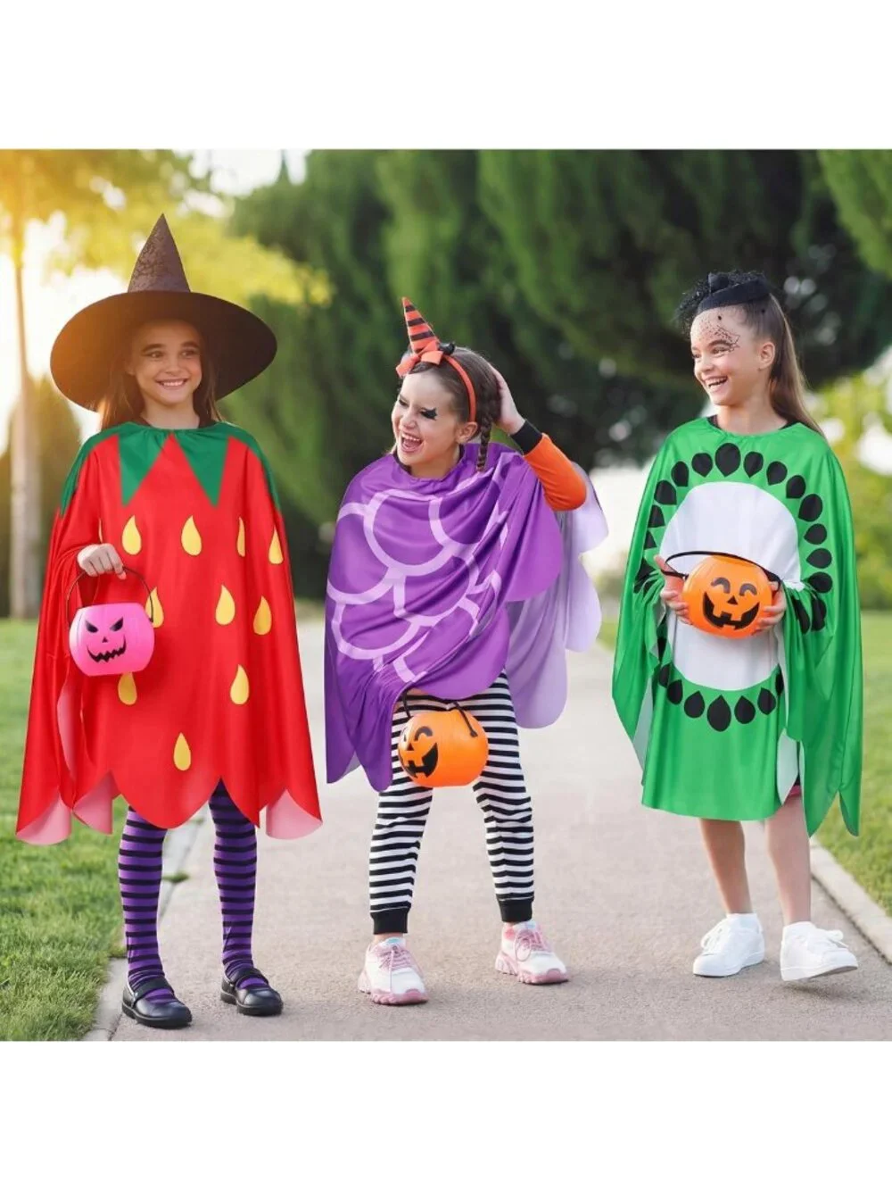 Colorful 6-Piece Halloween Cloak Costume Set for Adults | Group Cosplay Supplies